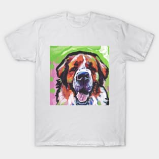 Saint St. Bernard Bright colorful pop dog art T-Shirt